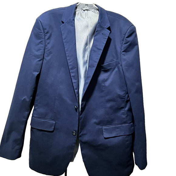 Samuel Windsor Mens Sport Business  Jacket Blazer 40L Navy Blue Cotton READ - Picture 1 of 13